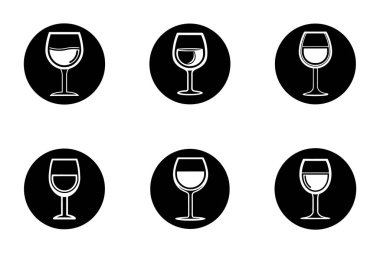 Şarap cam simgesi bohçası vektör biçiminde dizayn edildi