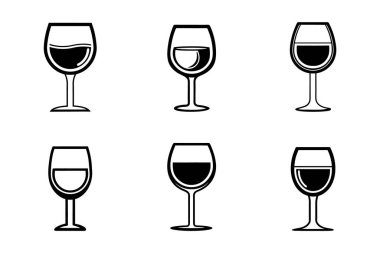 Şarap cam simgesi bohçası vektör biçiminde dizayn edildi