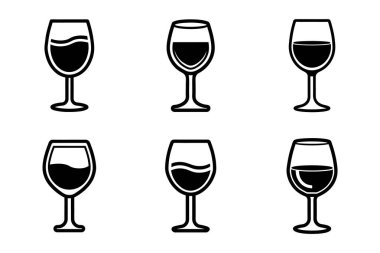 Şarap cam simgesi bohçası vektör biçiminde dizayn edildi
