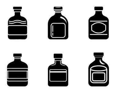 Şişe simgesi demeti vektör biçiminde dizayn edildi