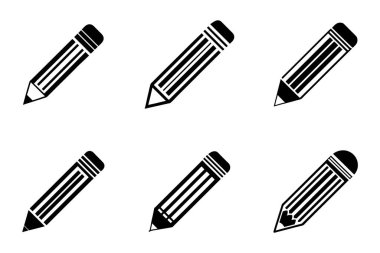 Yaratıcı şekilli vektör biçimi kalem simgesi paketi