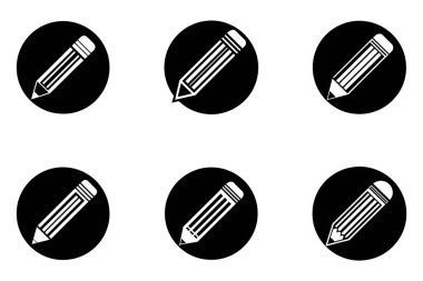 Yaratıcı şekilli vektör biçimi kalem simgesi paketi