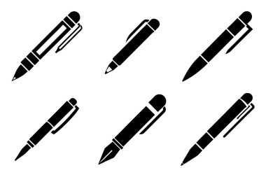 Kalem simgesi paketi Minimalist Vektör Biçiminde ayarlandı