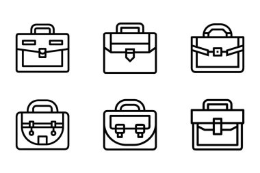 Vektör biçimi evrak çantası simgesi demeti tasarımı