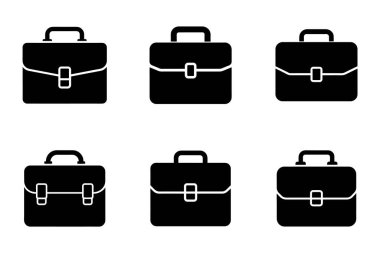 Vektör biçimi evrak çantası simgesi demeti tasarımı