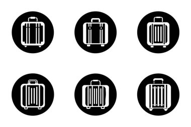 Yaratıcı şekilli vektör biçimi bagaj simgesi paketi