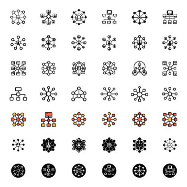 Yaratıcı şekilli vektör biçimi ağ simgesi paketi