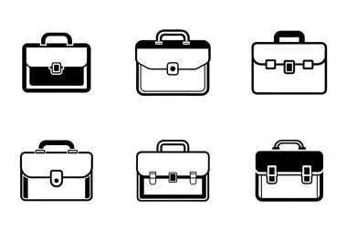 Vektör biçimi evrak çantası simgesi demeti tasarımı