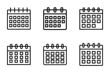 Yaratıcı şekilli vektör biçimi takvim paketi