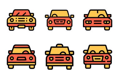 Yaratıcı vektör biçiminde araba simgesi paketi