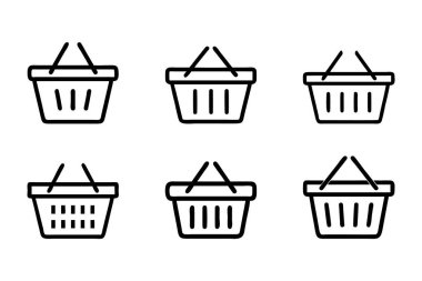 Yaratıcı şekilli vektör stili alışveriş sepeti simgesi paketi