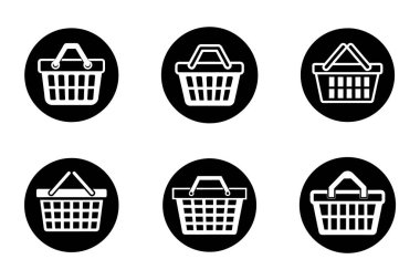 Yaratıcı şekilli vektör stili alışveriş sepeti simgesi paketi