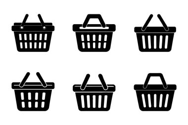 Yaratıcı şekilli vektör stili alışveriş sepeti simgesi paketi