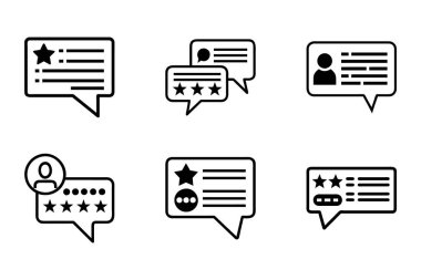 Yaratıcı vektör biçiminde yorum simgesi paketi