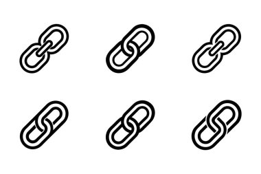 Yaratıcı şekilli vektör biçimi bağlantı simgesi paketi