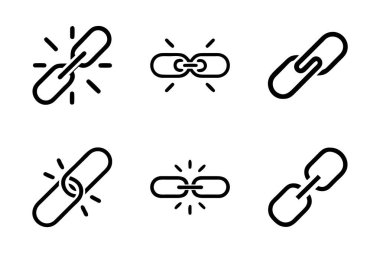 Yaratıcı şekilli vektör biçimi bağlantı simgesi paketi