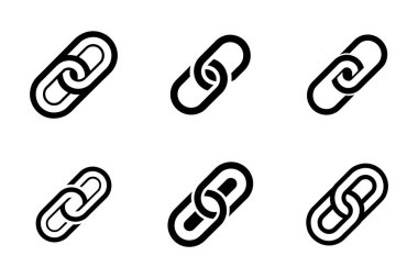 Yaratıcı şekilli vektör biçimi bağlantı simgesi paketi