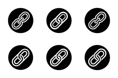 Yaratıcı şekilli vektör biçimi bağlantı simgesi paketi