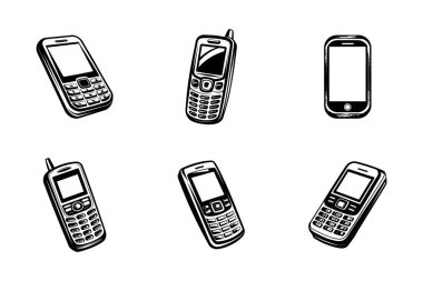 Mobil simge demeti siluet biçimi vektöründe ayarlandı