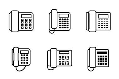Vektör biçiminde ayarlanmış telefon simgesi paketi