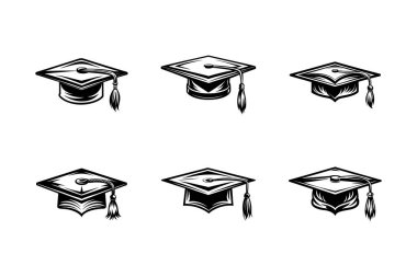 Vektör biçiminde mezuniyet başlığı simgesi paketi ayarlandı