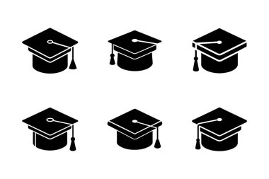 Vektör biçiminde mezuniyet başlığı simgesi paketi ayarlandı