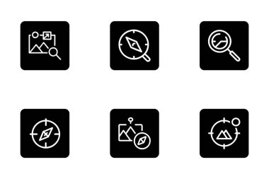 Siluet biçimi vektöründe belirlenmiş simge bohçasını keşfet