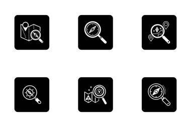 Siluet biçimi vektöründe belirlenmiş simge bohçasını keşfet