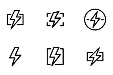 Yaratıcı vektör biçiminde flaş simgesi paketi