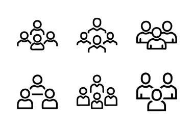Vektör siluet biçim grup simgesi demeti tasarımı