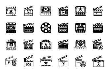Yaratıcı vektörde film simgesi paketi ayarlandı