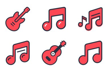 Sanat tarzında ayarlanmış müzik simgesi paketi