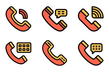 Vektör sanatında telefon simgesi paketi ayarlandı