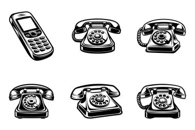 Vektör sanatında telefon simgesi paketi ayarlandı
