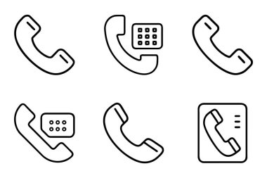 Vektör sanatında telefon simgesi paketi ayarlandı