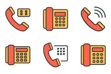 Vektör sanatında telefon simgesi paketi ayarlandı