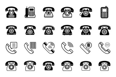 Vektör sanatında telefon simgesi paketi ayarlandı