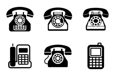 Vektör sanatında telefon simgesi paketi ayarlandı