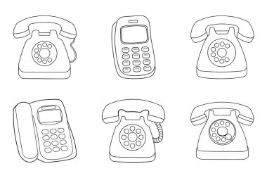 Vektör sanatında telefon simgesi paketi ayarlandı