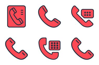 Vektör sanatında telefon simgesi paketi ayarlandı