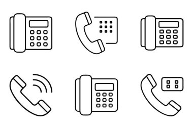 Vektör sanatında telefon simgesi paketi ayarlandı