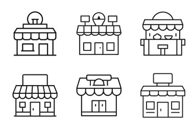 Restoran simgesi satır sanatı vektöründe ayarlandı