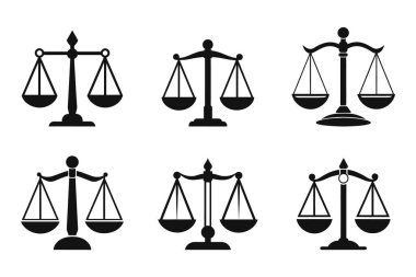 Düz vektörlü bir denge ölçekli özet simgeleri kümesi