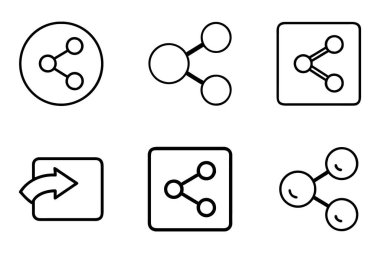 Düz vektörlü paylaşım ana hatları simgesi kümesi