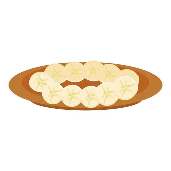 Pezzi Banana Icona Vettore Cartone Animato Cibo Alla Frutta Ortaggi — Vettoriale Stock