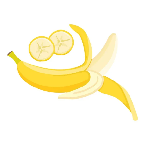 Bananensymbol Cartoon Vektor Lebensmittel Schälen Tropisches Objekt — Stockvektor