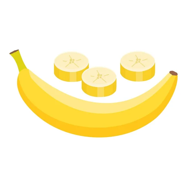 Plátano Entero Icono Vector Dibujos Animados Comida Frutas Pieza Bocadillo — Vector de stock