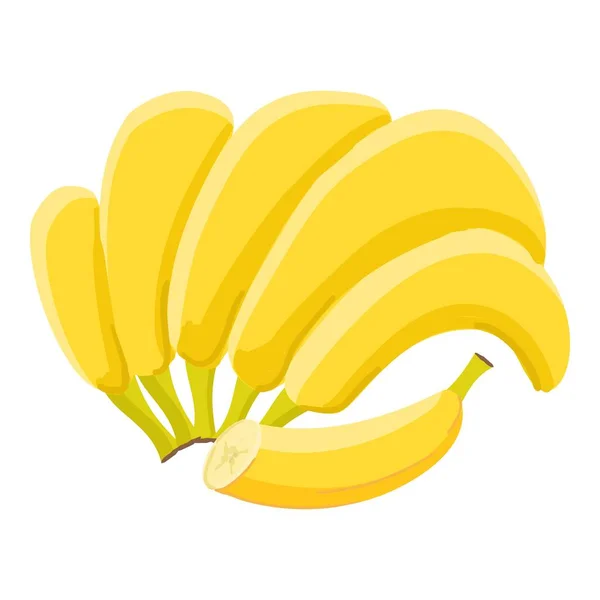 Ein Bündel Bananensymbole Als Cartoon Vektor Fruchtfutter Tropische Pflanze — Stockvektor