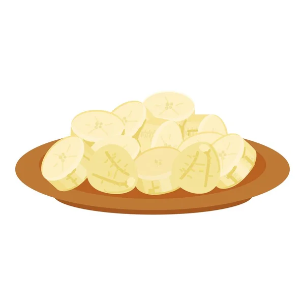 Κομμένο Εικονίδιο Μπανάνας Διάνυσμα Κινουμένων Σχεδίων Φρούτα Φυσικό Σνακ — Διανυσματικό Αρχείο