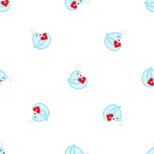 Bird Christmas Tree Toy Pattern Seamless Background Texture Repeat Wallpaper — Archivo Imágenes Vectoriales